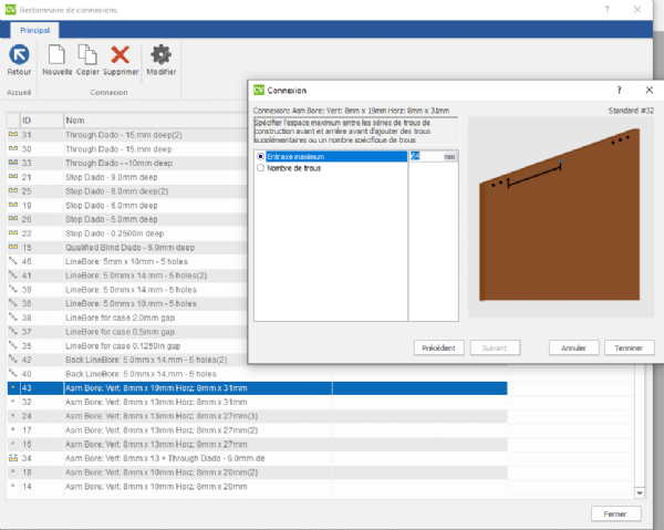 Cabinet Vision connection manager in Alphacam