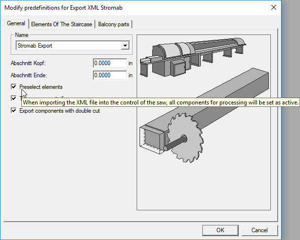 Extension de l'interface XML aux scies Stromab et nouvelles astuces rapides dans les menus