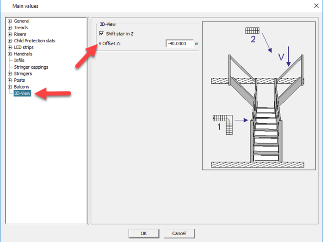 Escalier en T avec compass software